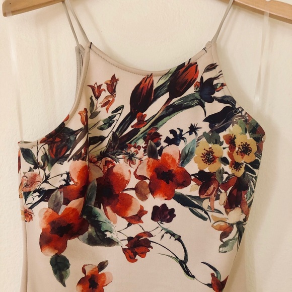 Olive tree/Papaya Scuba Digital print dress - Picture 3 of 8